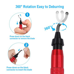 Deburring Tool Set with High Speed Steel Blades for Metal Plastic Pipes Aluminum