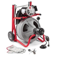 RIDGID K-400 Drain Cleaning Snake 120V Drum Machine C-32IW 3/8&Prime; x 75 ft. Cable