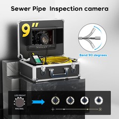 1000TVL Drain Sewer Camera 512hz Self-leveling DVR Pipe Inspection Camera 50m