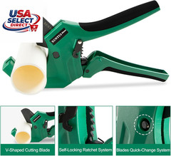 Ratchet PVC Pipe Cutter 64mm for 2&Prime; Sch 40 PVC &ndash; Extra Blade Included