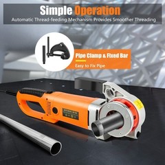 Handheld Electric Pipe Threader Threading Machine W/6 Pipe Cutter 1/2&Prime; &ndash; 2&Prime; USA