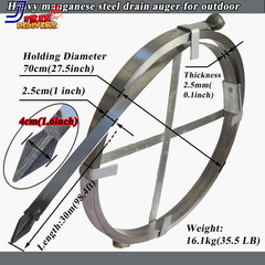 Heavy Duty Sewer Drain Snake for Outdoor Flat Manual Length 30M/98.4Ft Width