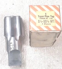 Union Twist Drill 1 1/2&Prime;-11-1/2 NPT Carbon 7 Flute Pipe Tap USA MADE TOOL 1140.
