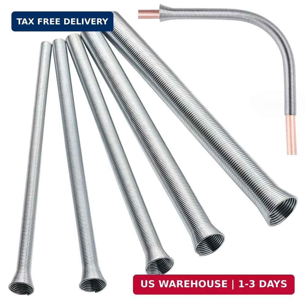 Tnisesm Spring Tube Bender Set 1/4&rdquo;, 3/8&rdquo;, 1/2&rdquo;, 5/8&rdquo; and 3/4&rdquo; for Copper,