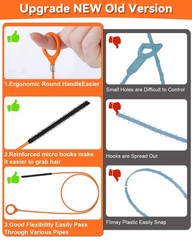 6 Pack Orange 32 Inch Metal Drain Snake Hair Clog Remover