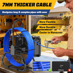 Self-Leveling Sewer Camera with 9&Prime; Screen & 100ft Cable for Pipe Inspection