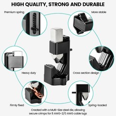 Hammer Lug Crimper Tool, Huazu Wire Terminal for Black