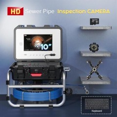 30M Sewer Pipe Inspection Camera 512HZ Locator Self leveling Meter Counter 10in