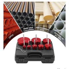 Pipe Die Set SCH40 for CPVC ABS PVC Pipe, 1&ndash;4 in, Carrying Case, Allen Wrenches