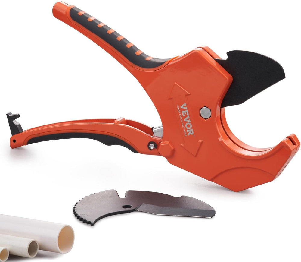 PVC Pipe Cutter, up to 2-1/2&Prime; O.D. Ratchet Pipe Cutter Heavy Duty, Professional