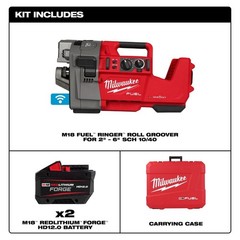 Milwaukee M18 FUEL RINGER Roll Groover for 2 in. &ndash; 6 in. Sch 10/40 Kit W/one key