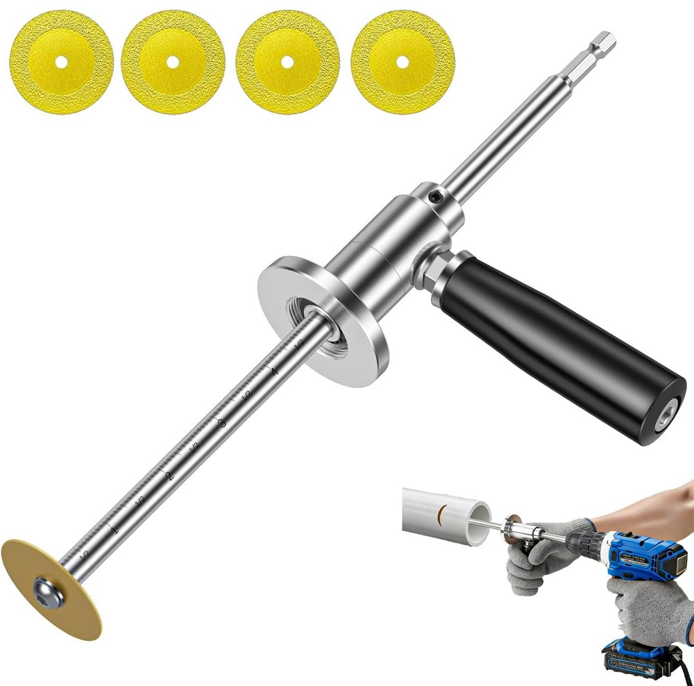Inside Pipe Cutter for PVC Cutter, with Handle and 4 Diamond Grit&hellip;