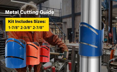 3 Piece Magnetic Metal Pipe Cutting Guide, Steel Includes Sizes: 1-7/8&Prime;