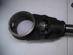 V-Mac VOSPER Pipe Threading Ratchet Head Pipe Dies Guilford Conn W/Metal Toolbox