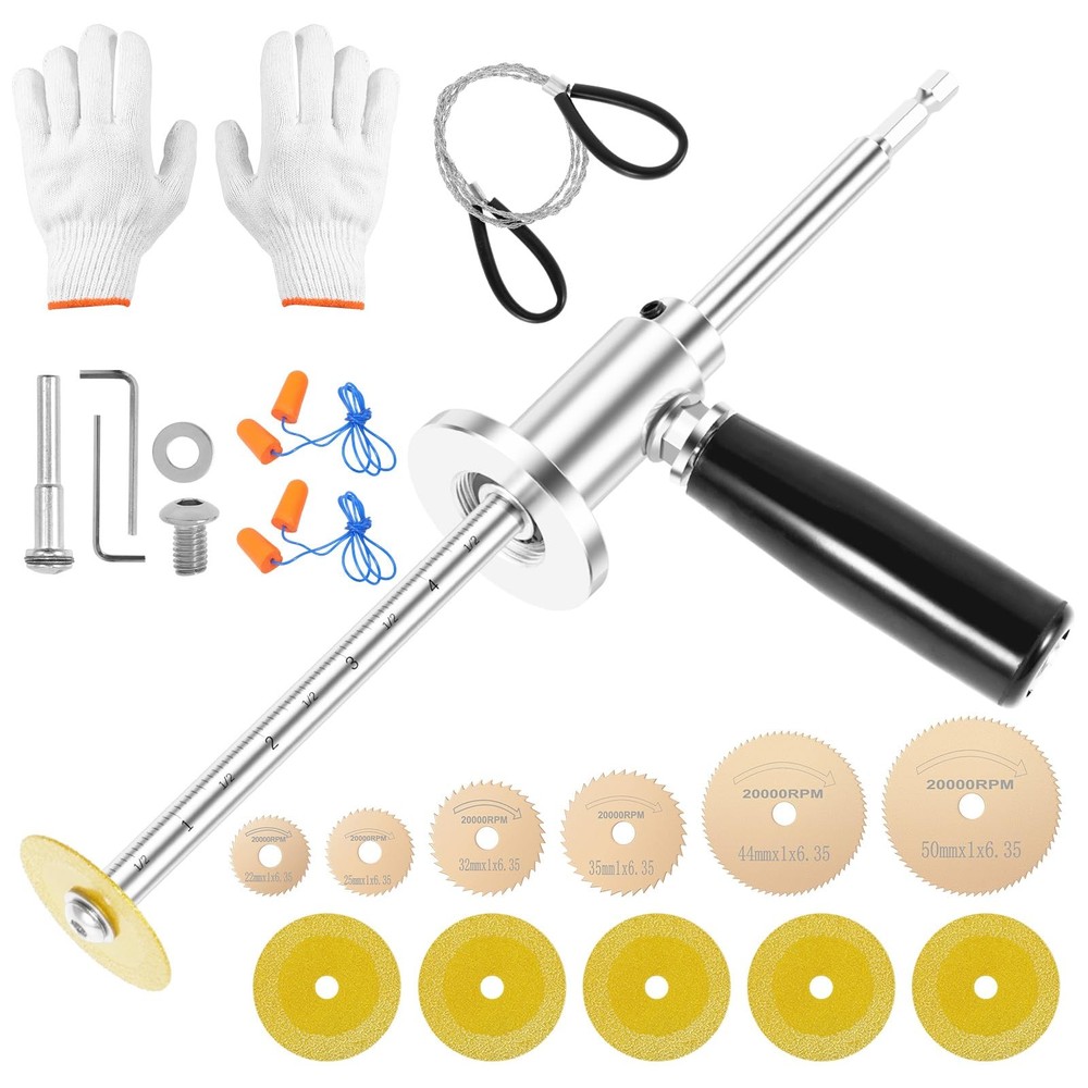 PVC Inside Pipe Cutting Tool Kit 19pc Set Plumber Contractor 1.5-8in