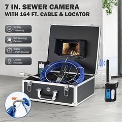 7&Prime; Self-Leveling Sewer Camera 50M Pipe Inspection Camera 512Hz Locator 720P 32GB