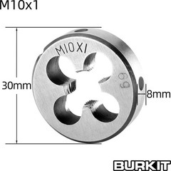 M10 X 1 Tap and Die Set, M10 x 1.0 Machine Thread Tap and Round Die Right Hand