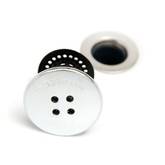 TubShroom Chrome Strainer Hair Catcher Drain Protector with StopShroom for Tub