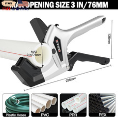 Ratchet PVC Pipe Cutter Heavy Duty Cuts up to 3 Inches PVC Cutter with One-Click