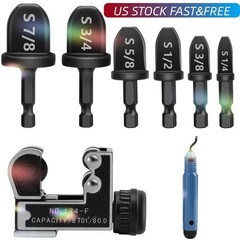 Free&Fast Copper Pipe Cutter Expander Drill Bit Tools Set Swaging Deburring Kit