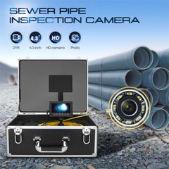 50M Handheld Drain Sewer Pipe Inspection Camera 4.3 inch DVR 16GB 17MM Lens