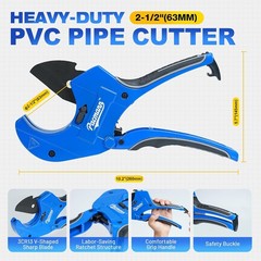 Heavy Duty PVC Pipe Cutter Up to 2-1/2&Prime; Ratchet Pipe Cutter Tool Pex Cutting