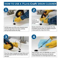 Plumb Craft 20-FT SINK DRAIN CLEANER with Storage Case 1/4-in Flat Steel Tape