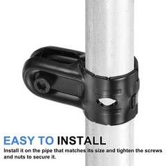 4 Sets Pipe Clamp Connector, 110 x 30mm End Rail Clamps Fit 1.1&Prime; OD, Black