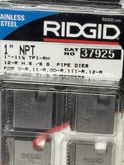 RIDGID Tool Company 1&rdquo; NPT 37925 1&rdquo;-1 1/2&rdquo; TPI-RH 12-R HS Pipe Dies for SS