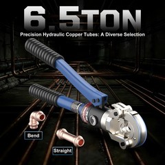SWANSOFT Hydraulic Copper Pipe Crimping Tool with 1/2&Prime;,3/4&Prime;,1&Prime; Dies Dark Blue