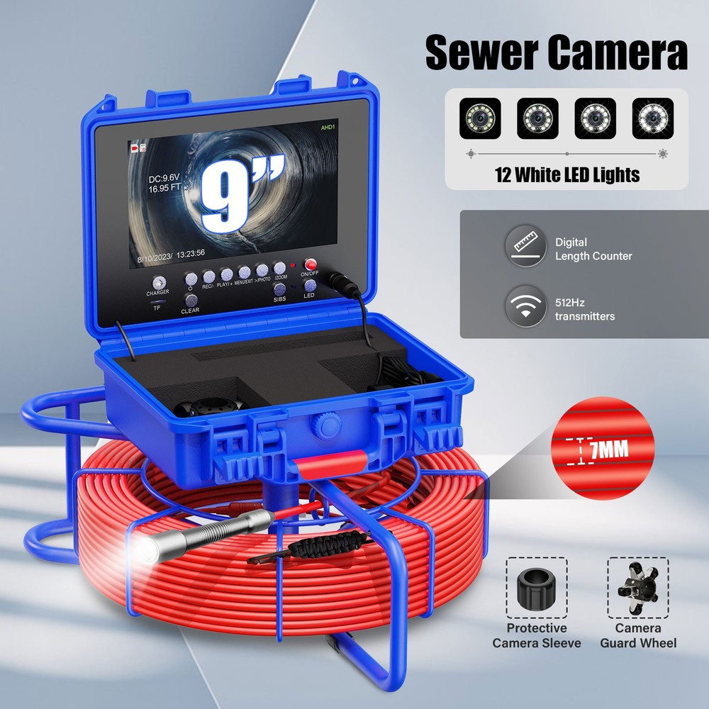 512HZ Pipe Inspection Camera 7mm Diameter Drain Sewer Pipeline Video Industrial