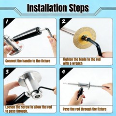 Adjustable PVC Pipe Cutter &ndash; 7&Prime; Depth, 1-1/2&Prime; to 8&Prime; Pipes, 6 Diamond Wheels & Bl