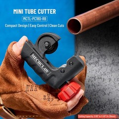 Mini Tubing Cutter Set, 3/16 to 1-1/8 Inch Copper Tube Cutter for Tight