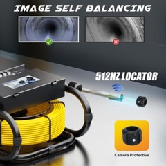 30m HD Sewer Pipe Inspection Camera with 512hz Locator Keyboard Self-leveling