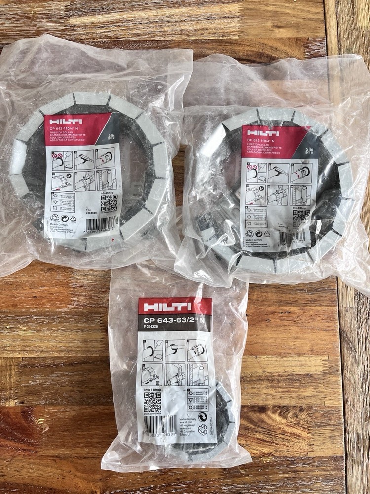Hilti Firestop Collars. 4&rdquo; Firestop Collar. 2&rdquo; Firestop Collar. Hilti Tools