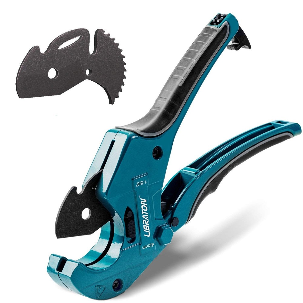 Heavy Duty PVC Pipe Cutter Ratcheting Plastic Tube Cutter 1 5/8 Inch PEX PPR Hos