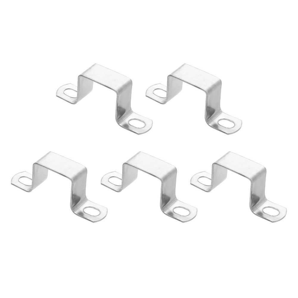 5pcs Square Pipe Clamp 30x30mm 304 Stainless Steel Tube Buckle, Silver