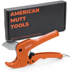 American Mutt Tools 1.5&rdquo; PVC Pipe Cutter &ndash; Heavy Duty Ratcheting PVC Cutter