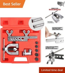 Double & Single Flaring Tool Kit &ndash; 5 Adapters, Cutters & Durable Case Included