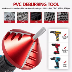 2 in 1 PVC Deburring & Chamfer Tool for PVC / ABS Pipes OD0.92-3.89&Prime; ID0.75-3.5