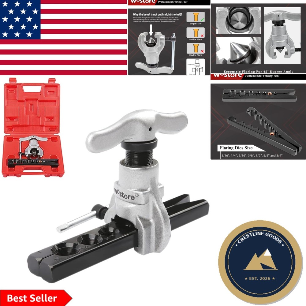 Durable 7 Die Tubing Flaring Tool in Portable Hard Case &ndash; HVAC Essential