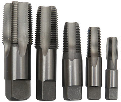 Drill America 5 Piece NPT Pipe Tap Set (1/8&Prime;, 1/4&Prime;, 3/8&Prime;, 1/2&Prime; and 3/4&Prime;), Pla&hellip;