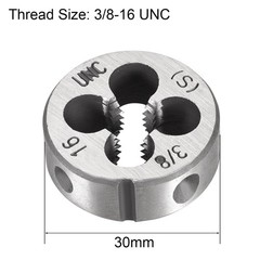 3/8-16 UNC Round Dies Machine Thread Threading Dies 1.2&Prime; OD Tool Steel 2pcs