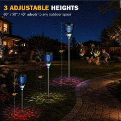 All in 1 Solar Bug Zapper Outdoor, Flame & Projection Mode, Auto/Manual Modes, 4