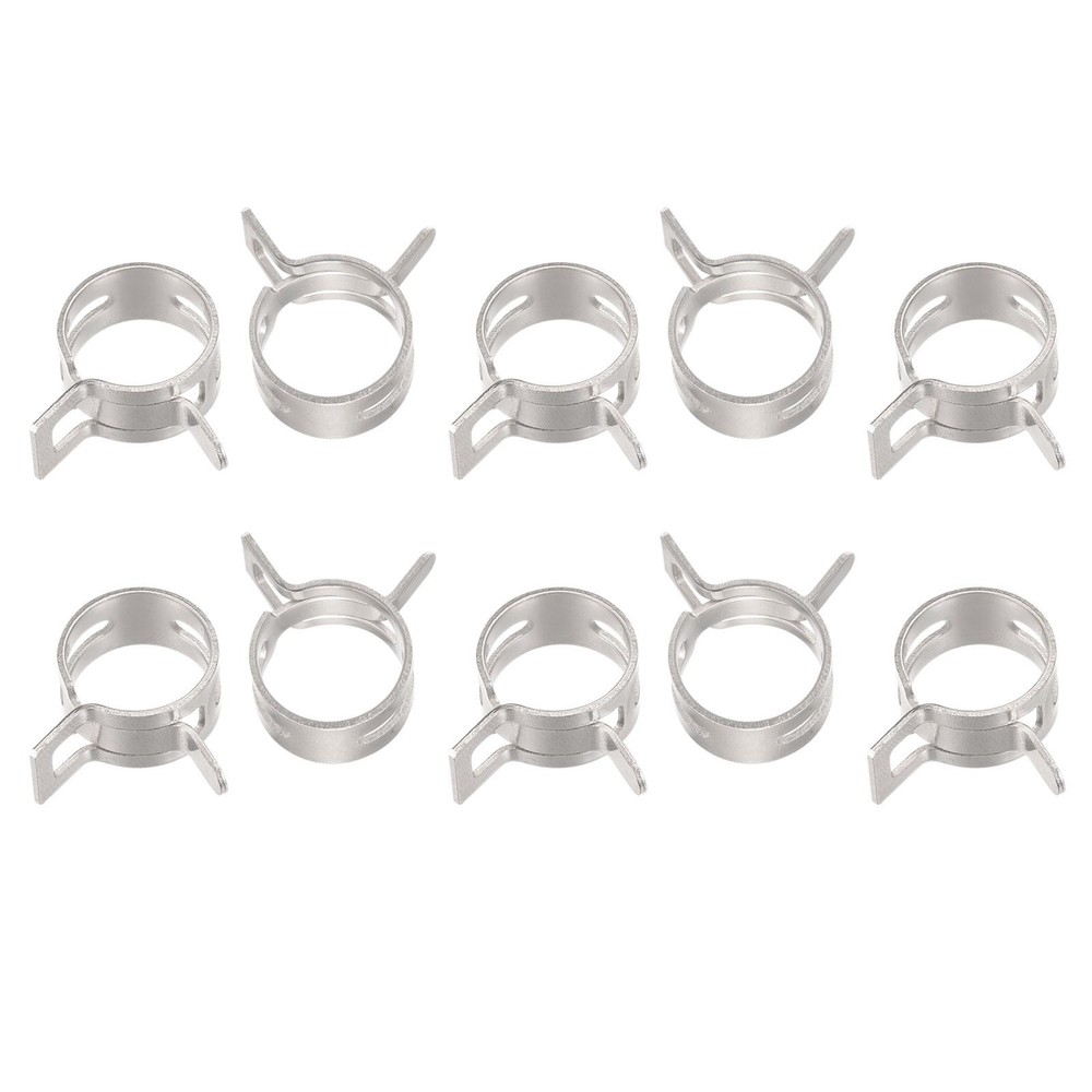 Spring Hose Clamp, 20pcs 65Mn Steel 13mm Low Pressure Air Clip, Nickel Plated
