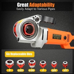 Handheld Electric Pipe Threader Threading Machine W/6 Pipe Cutter 1/2&Prime; &ndash; 2&Prime; USA