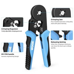 WGGE Ferrule Crimping Tool Length: 8.6 inches, Width: 5.7 Blue/ Black