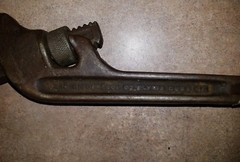 RIGID OFFSET END PIPE WRENCH E-14 ORIGINAL RIDGE TOOL CO. STAMPED W PAT #