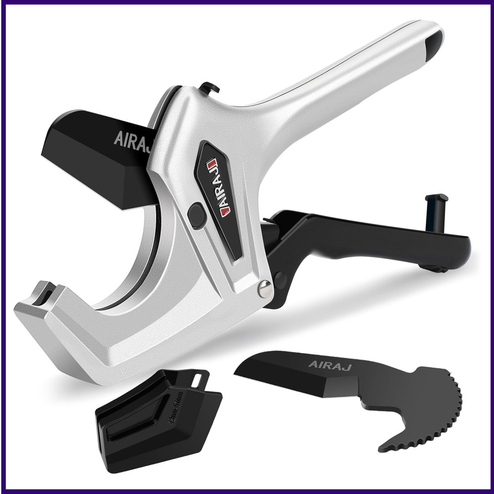 Ratchet PVC Pipe Cutter Heavy Duty,Cuts up to 3 Inches,PVC Cutter with One-Click