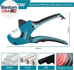 PVC Pipe Cutter, up to 2-1/2&Prime;, Ratchet Pipe Cutter Heavy-Duty, Pex Cutting Tool